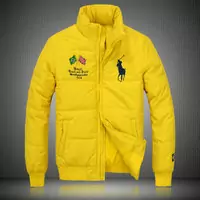ralph lauren doudoune manteau hommes big pony populaire 2013 drapeau national brazil jaune